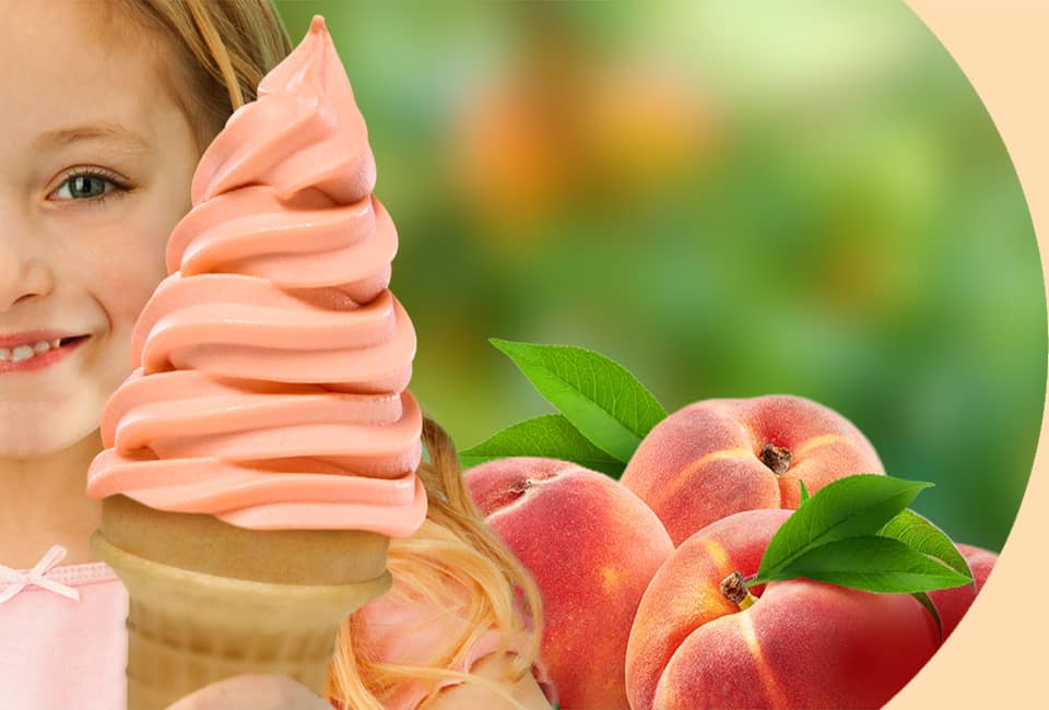 girl smiling behind cone